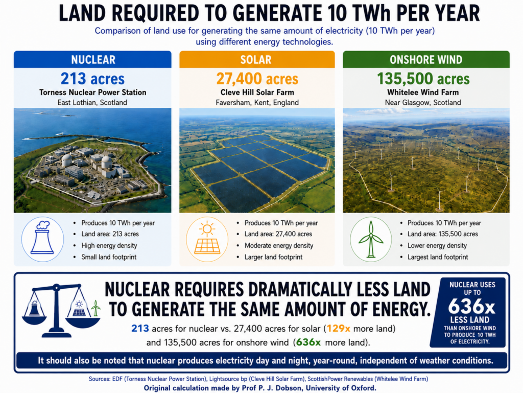 land required to generate 10 twh per year